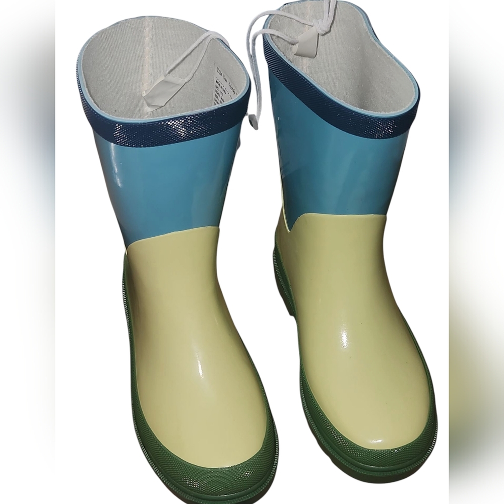 Lily & Dan Triple Color, Patchwork Boys Rain Boots New In The Box Size 11/12